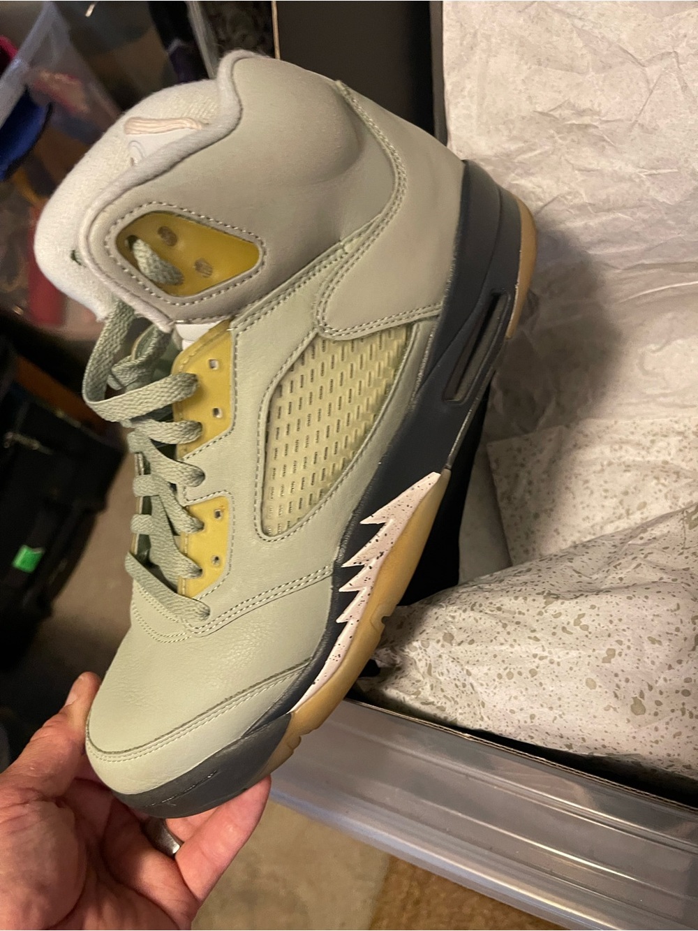 Air Jordan 5 Style Jade Horizon Basketball Sneakers